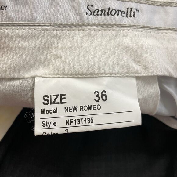 Santorelli New Romeo Men's W36 x L32 Dark Grey Flat Front Cuffed Dress Pants - Picture 5 of 9